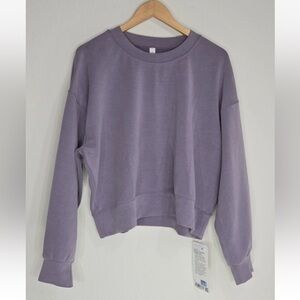Lululemon Perfectly Oversized Cropped Crew Softstreme Purple Ash Size 8 NEW READ